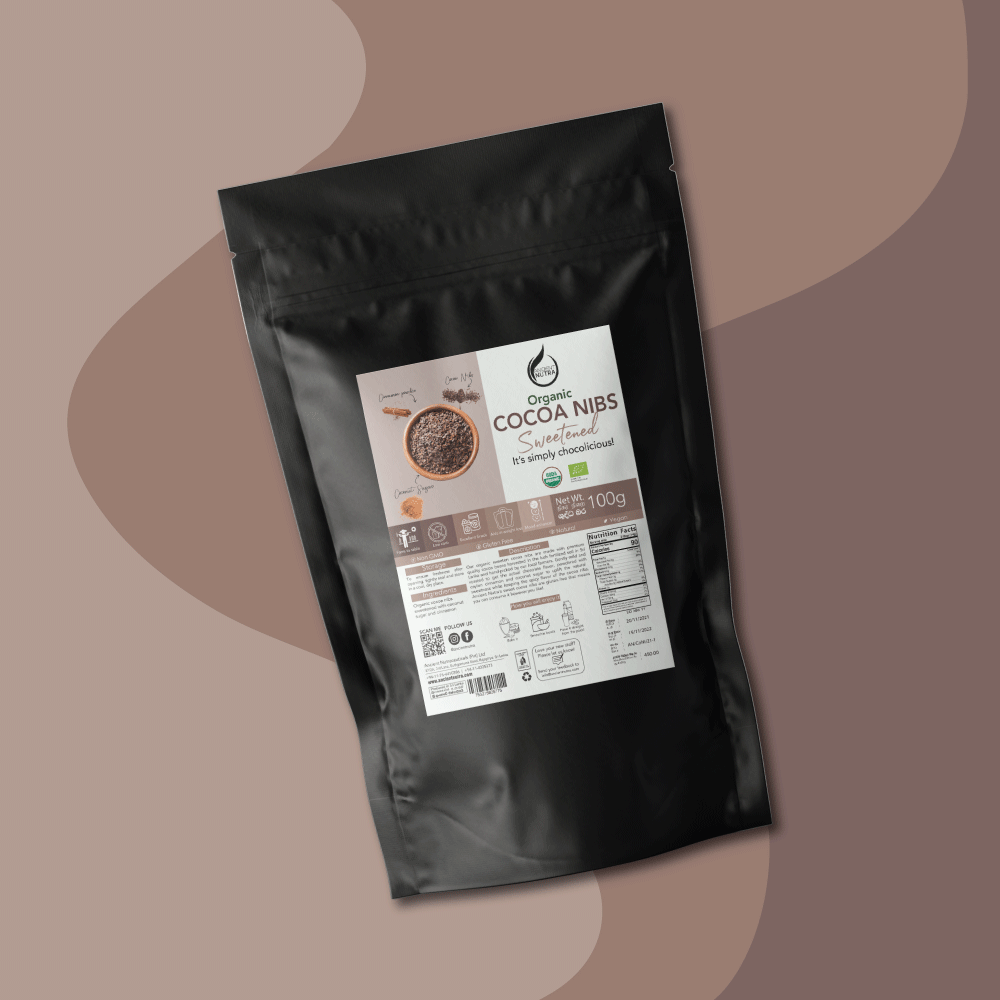Organic Cocoa Nibs sweetened 100g