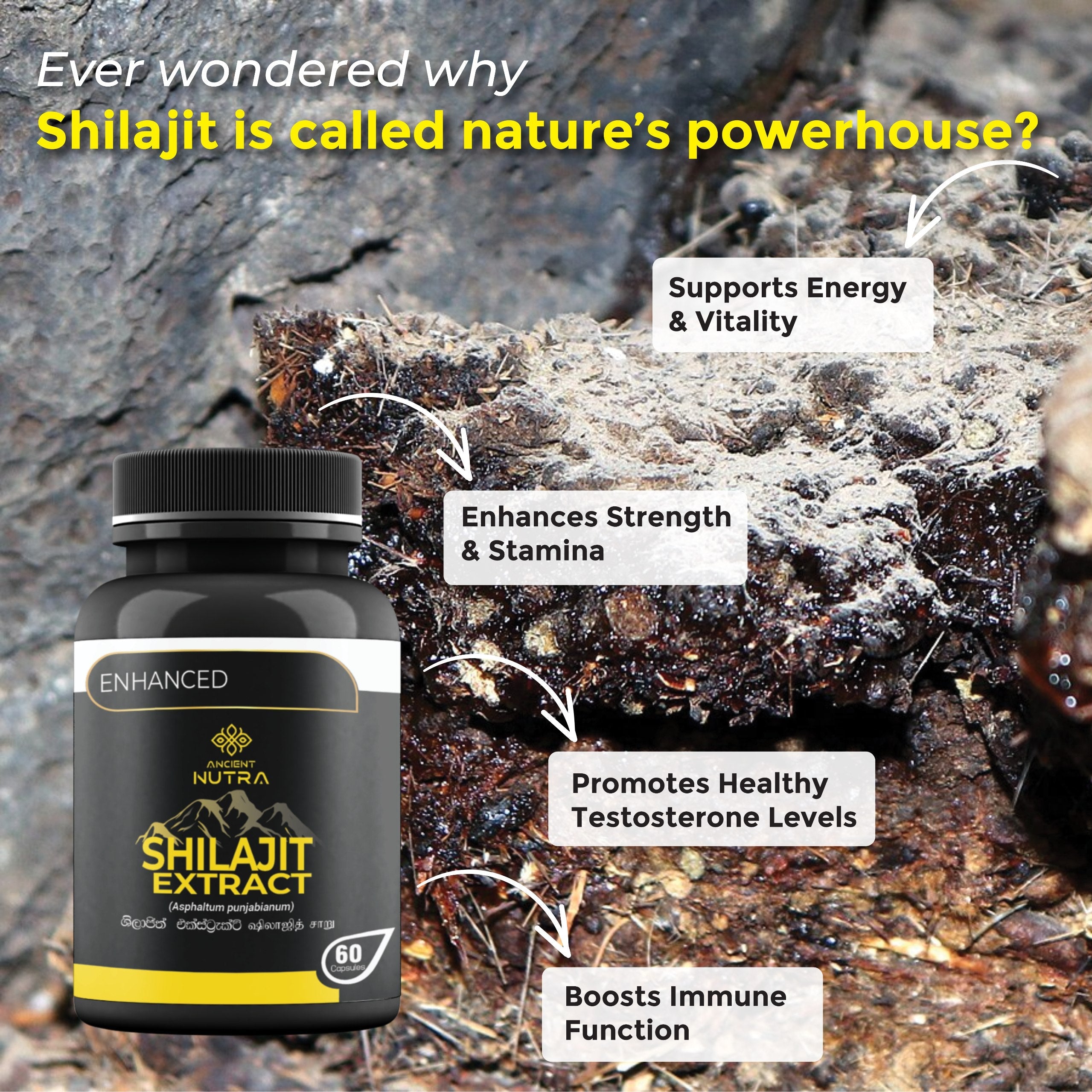 Boost Your Strength &amp; Vitality with Ancient Nutra Shilajit Extract