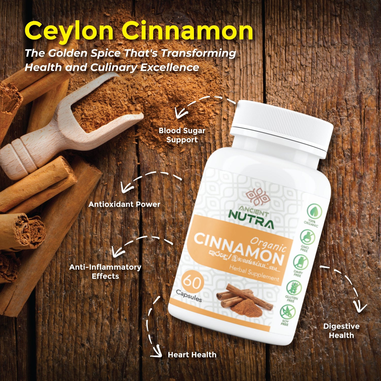 Balance Your Day with Ancient Nutra Ceylon Cinnamon Capsules