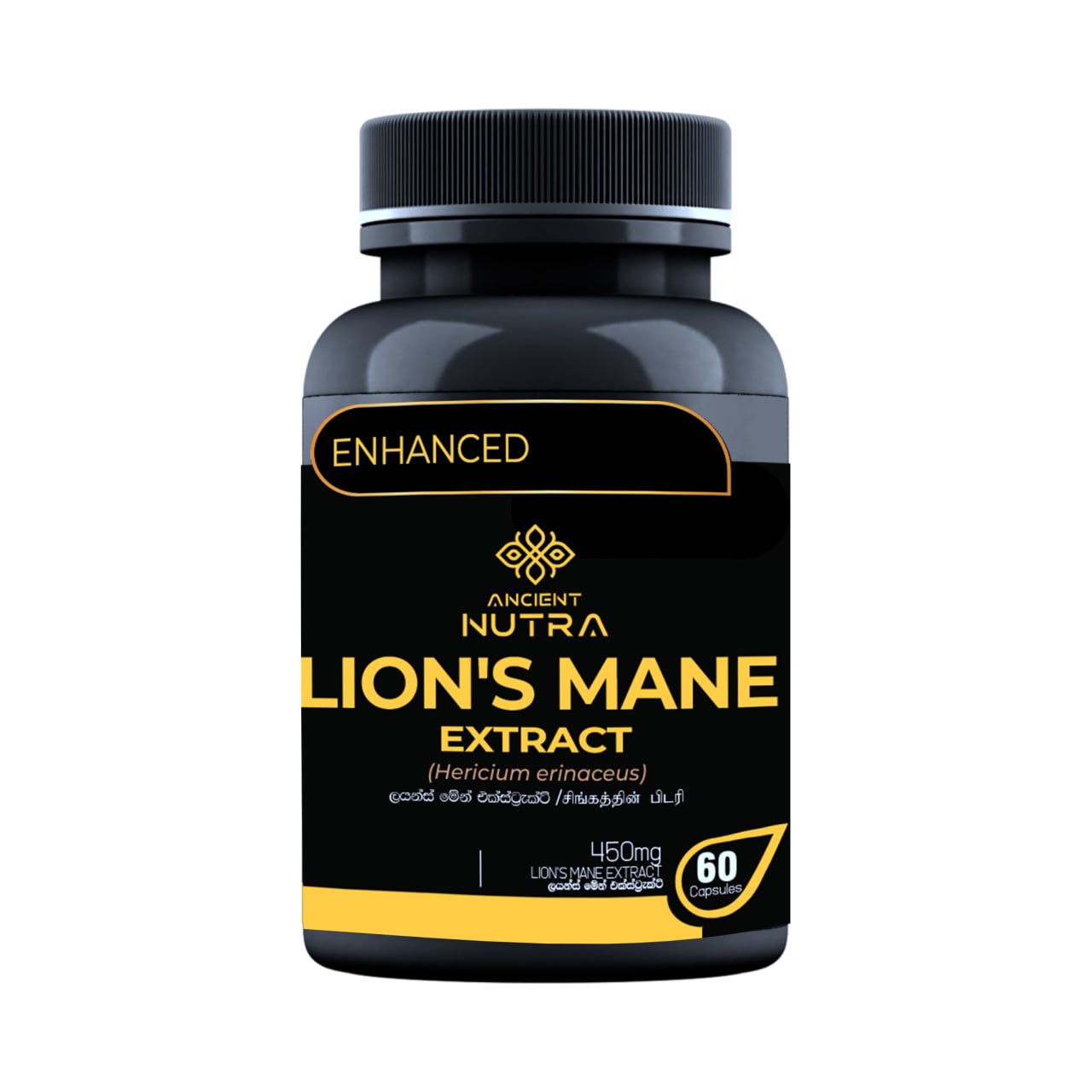 Lion's Mane Capsules 500mg Hericium erinaceus for focus and memory. Ancient Nutra Sri Lanka